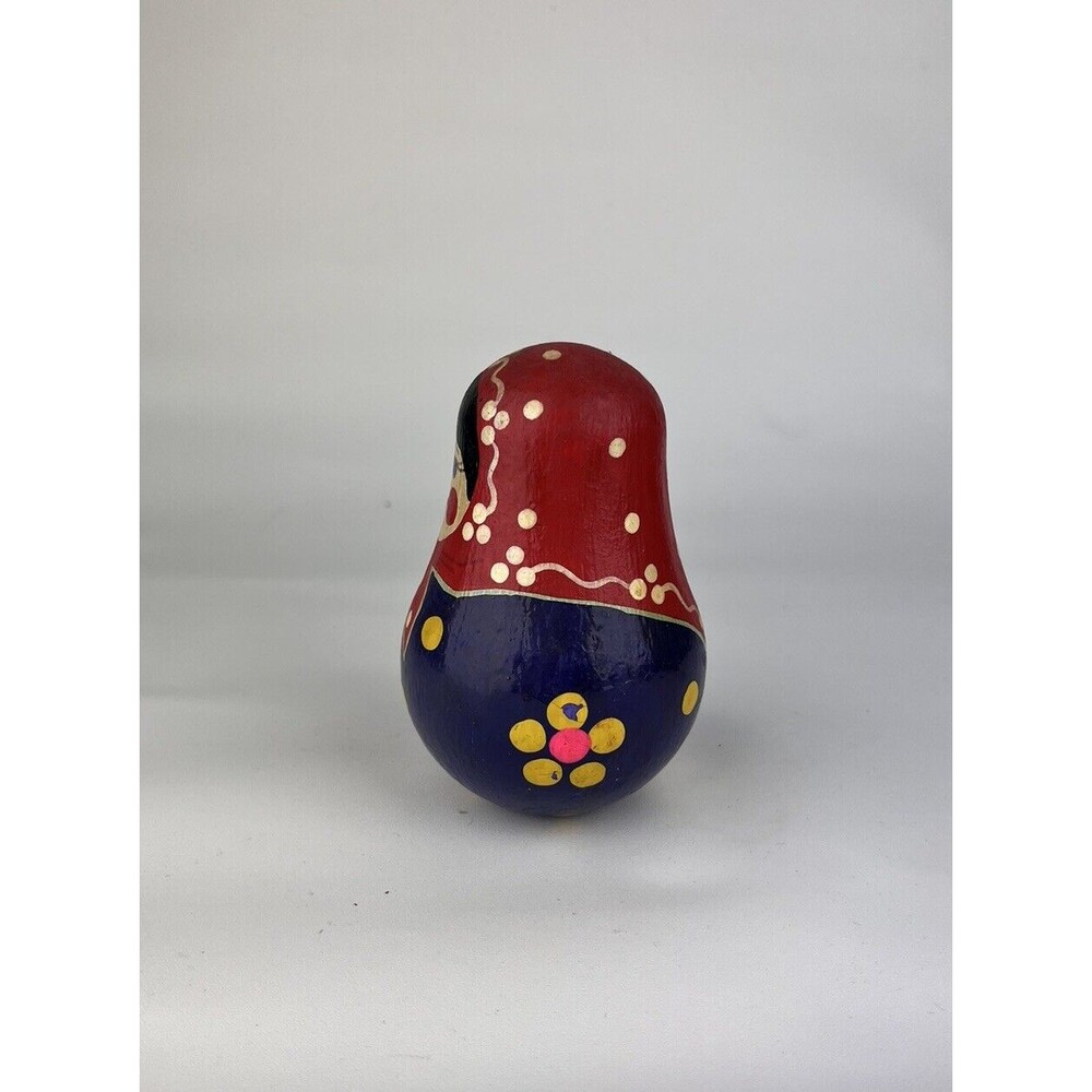 Vintage Russian Wood Doll Matreshka Girl Lady Russia Hand Painted Traditional - Picture 3 of 5